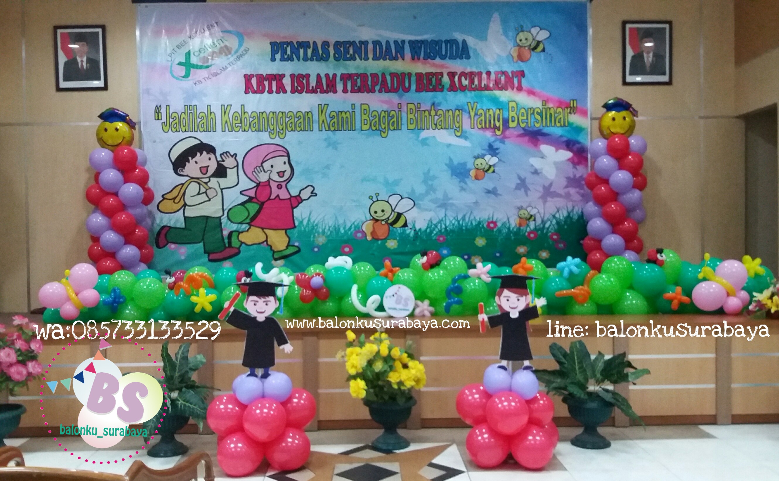  Dekorasi  Balon Pentas Seni Balonku Surabaya 085733133529