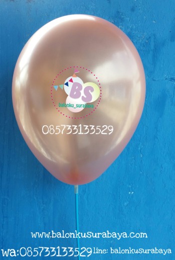 balon latex metalik warna tembaga cooper, distributor balon, balon dekorasi,